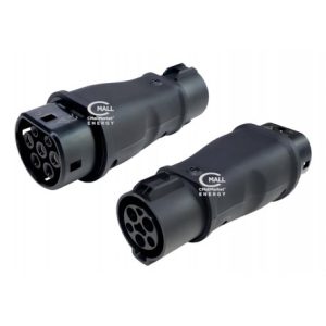 Adaptador / Convertidor para Cargador AC Tipo 1 a Tipo 2 Vehiculos Electricos EV / PHEV (SAE J1772 a IEC 62196-2 Mennekes)