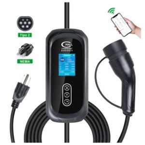 Cargador Portatil Inteligente 3.5kW (Cargador Viajero) AC Tipo 2 (IEC 62196-2 Mennekes) Vehiculos Electricos EV e Hibridos PHEV